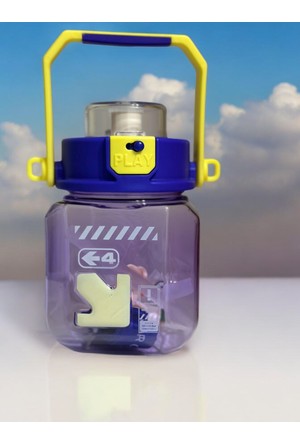 Cute Cartoon-Themed Kids Water Bottle with Handle and Strap