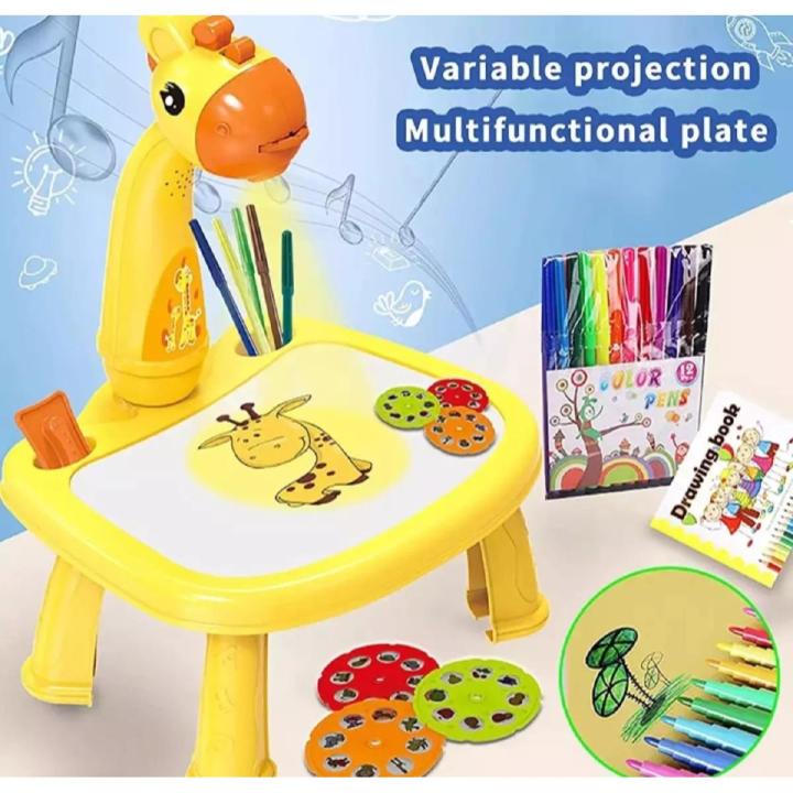 Giraffe Projection Drawing Table for Kids – Creative Art Station with Light & Music