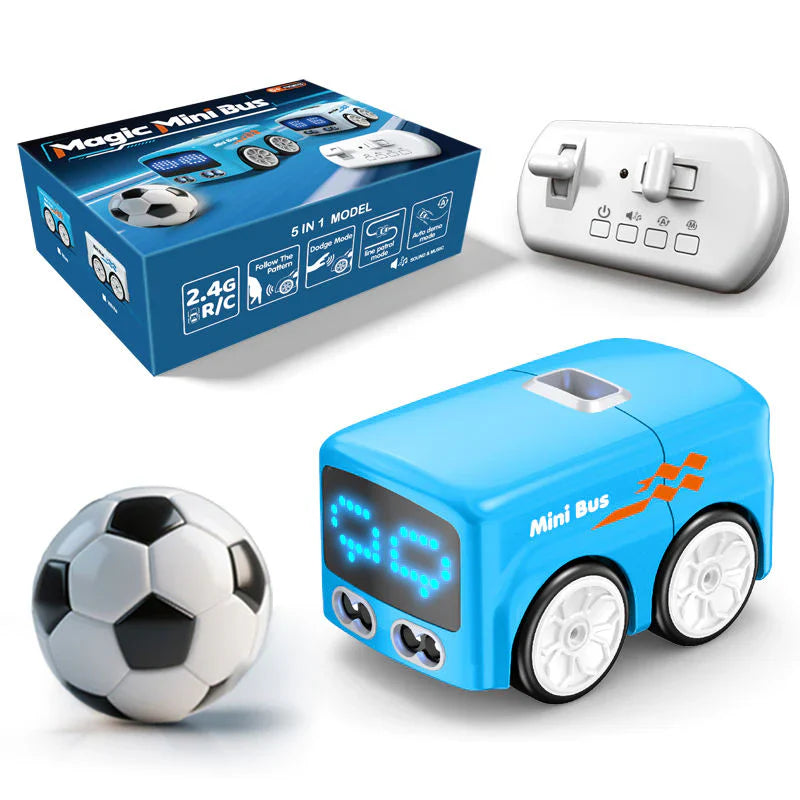 Magic Mini Bus Smart RC Toy With LED Display & Mini Soccer Ball - Interactive Remote Control Car for Kids