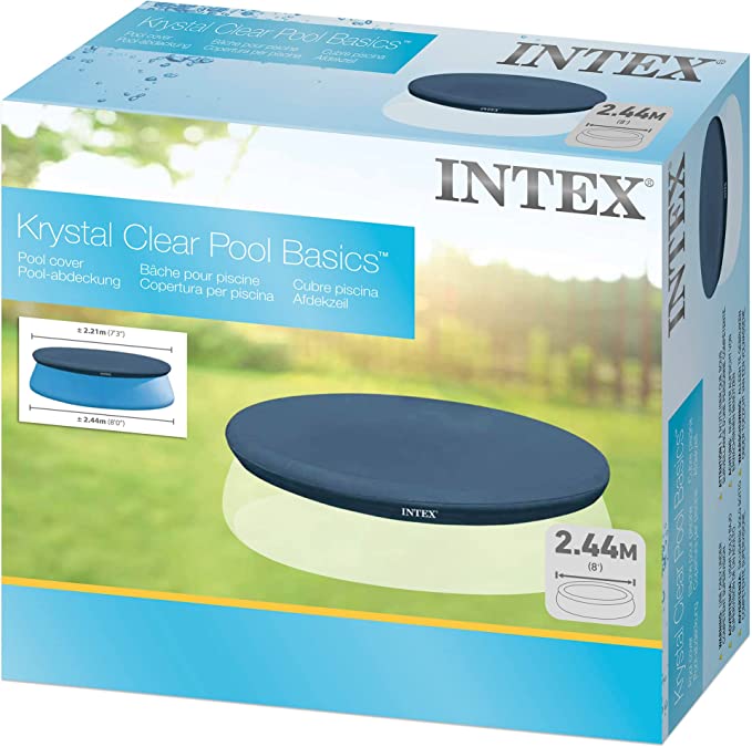 Intex Krystal Clear Pool Cover - 8ft (2.44m) Round Easy Set Pool Protector