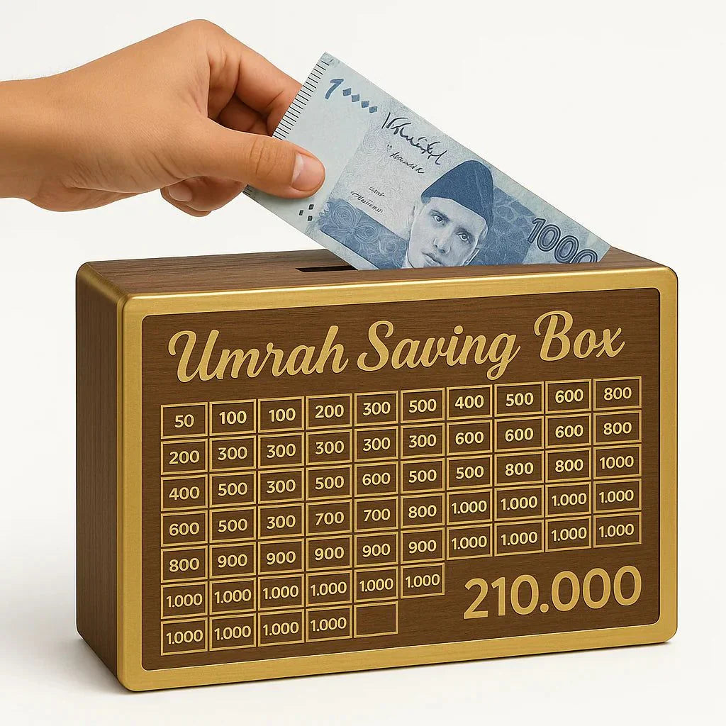 "Umrah Saving Box – 210,000 PKR Goal"
