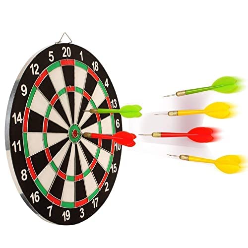15" Dartboard Set with 6 Steel Tip Darts β Classic Target Game