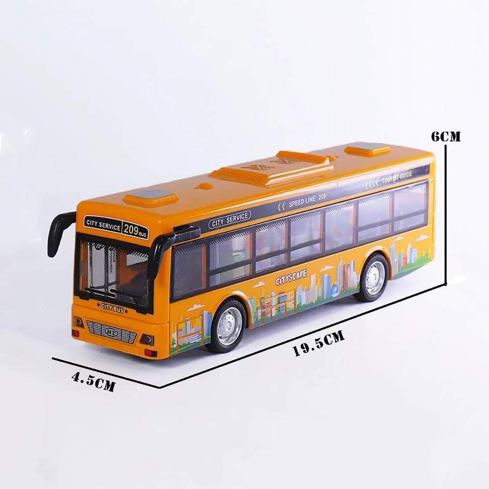 Friction Powered City & School Bus Toy Set – With Light & Sound