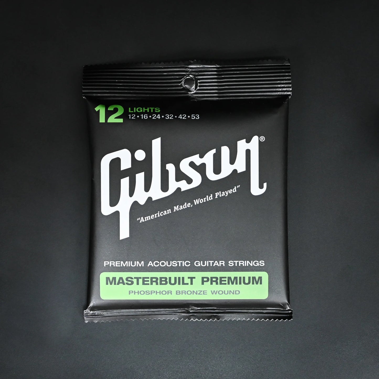 Gibson Masterbuilt Premium Phosphor Bronze Acoustic Guitar Strings, Light Gauge (12-53), 6-Pack Bundle