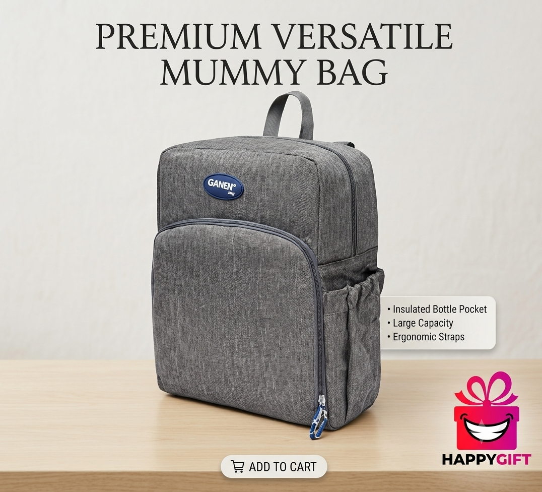 GANEN Premium Multifunctional Baby Diaper Backpack – Stylish, Spacious, and Water-Resistant Travel Mummy Bag