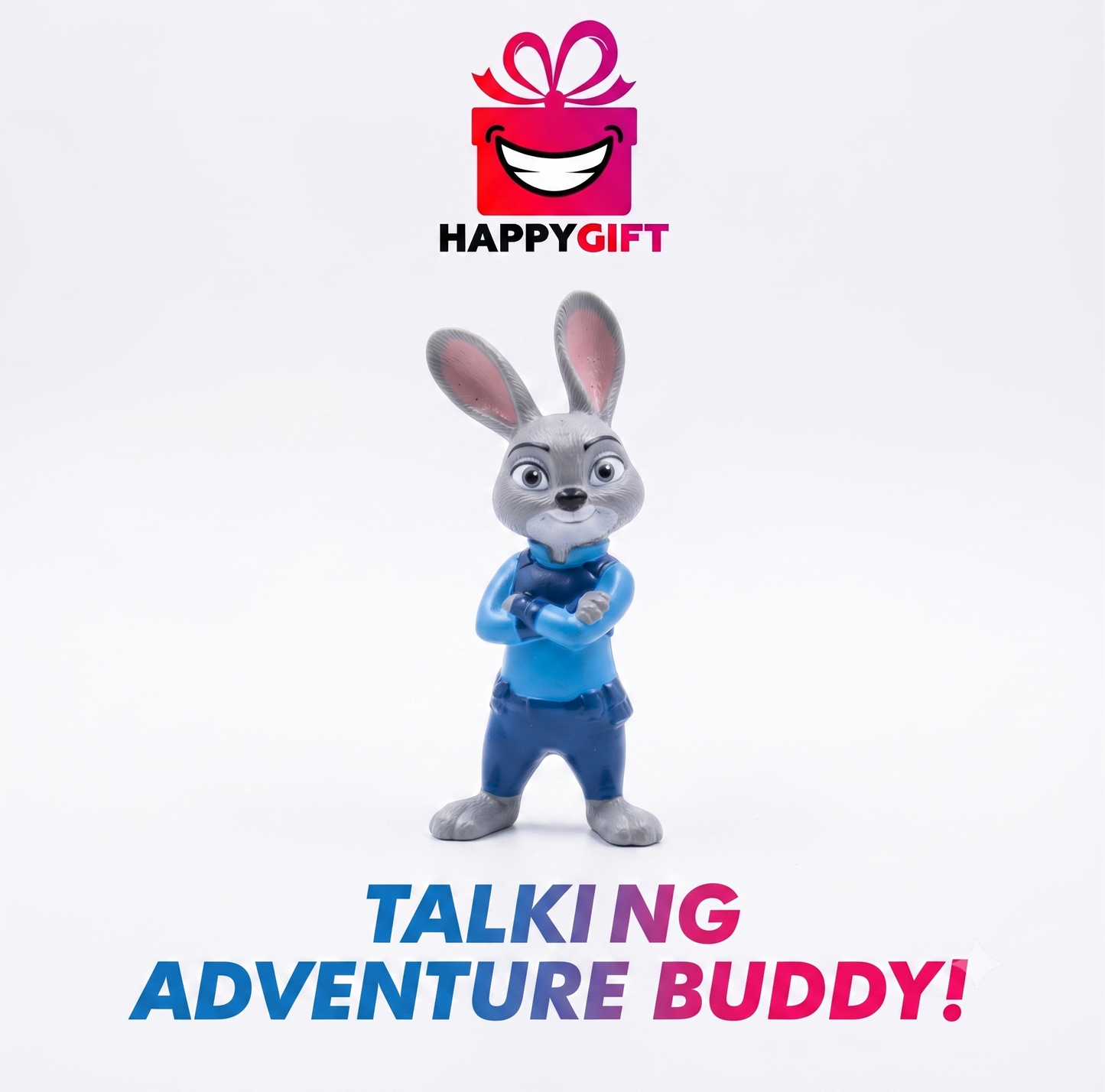 Talking Adventure Buddy - Interactive Police Rabbit Character Toy Figure