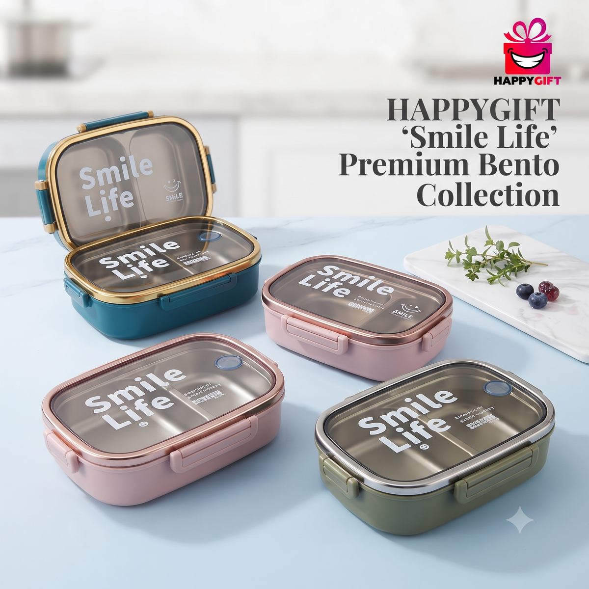 "Smile Life" Stainless Steel Bento Box Collection