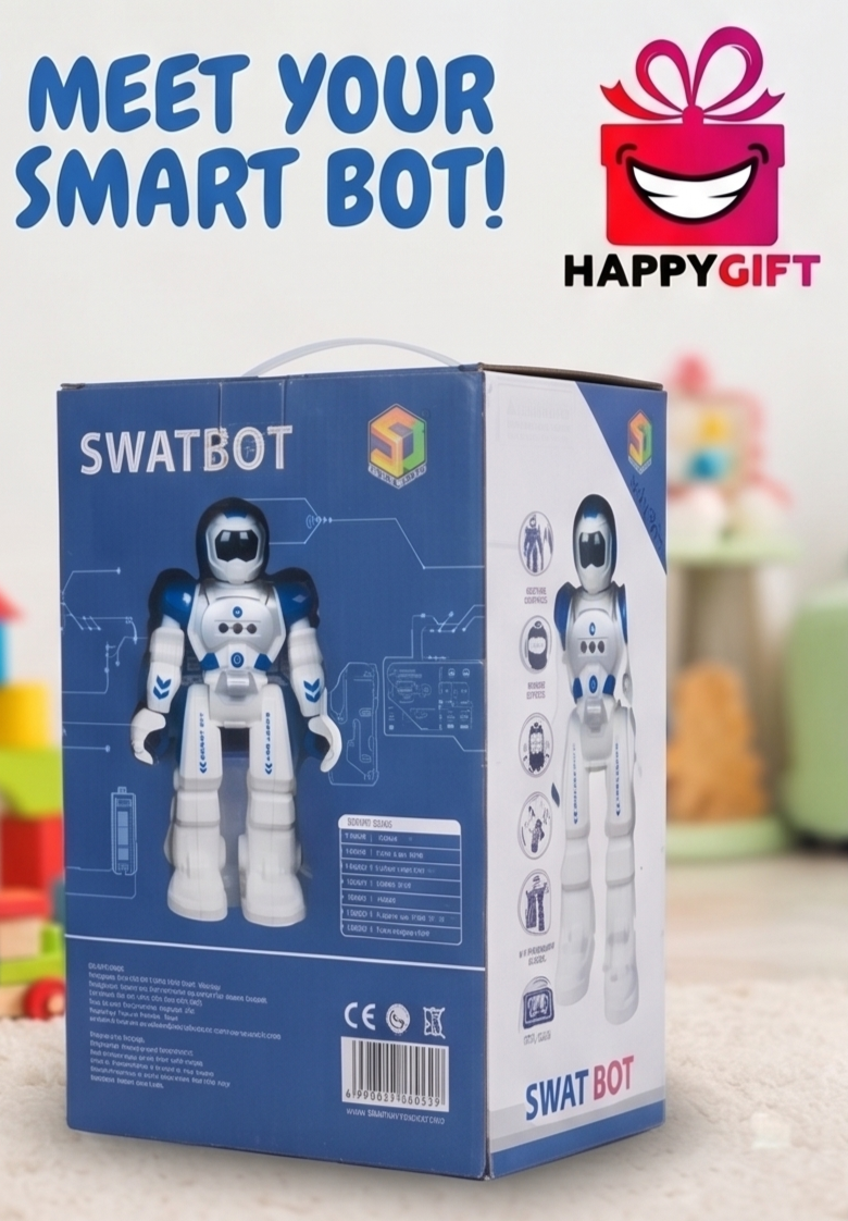 Smart Bot RC Intelligent Robot Toy with LED Visor & Sound Effects