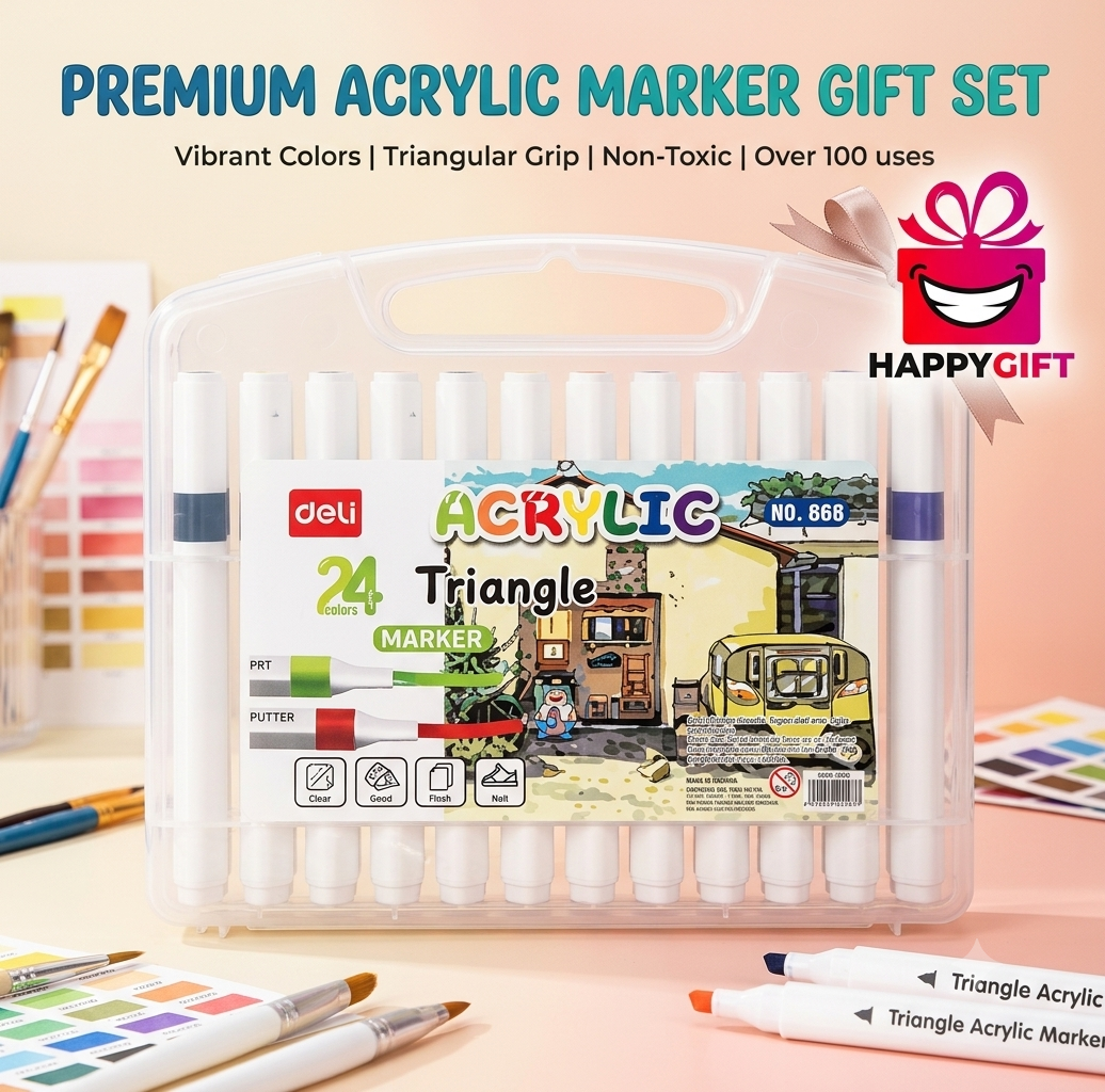 Premium 24-Piece Acrylic Marker Set – The Ultimate Creative Gift for Artists!