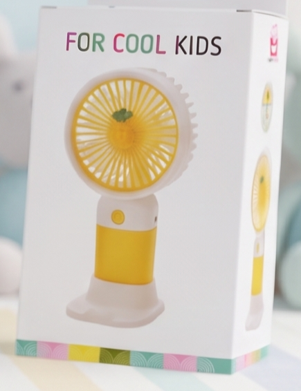 HAPPY GIFT MINI HANDHELD & TABLETOP FAN – Portable USB Rechargeable Kids Cooling Fan with 3-Speed Settings