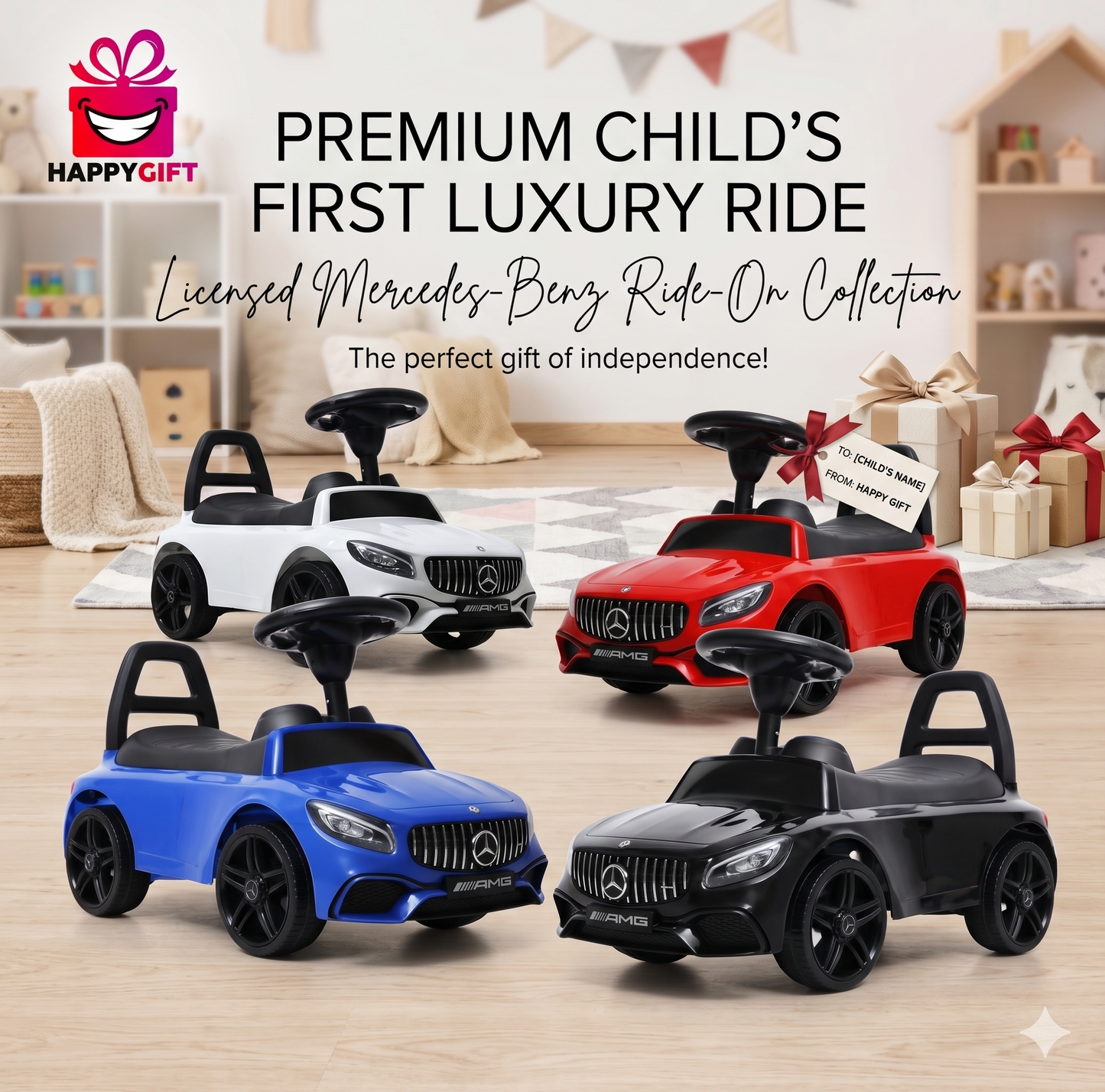 Premium Mercedes-Benz Licensed Toddler Ride-On push car
