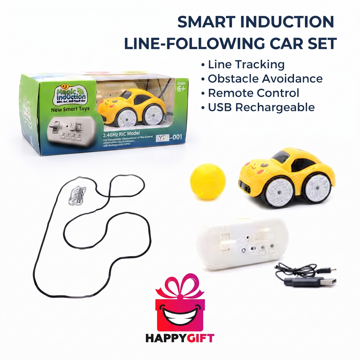 Magic Induction Line-Following & RC Car - Smart Car Toy Set (YC-001)