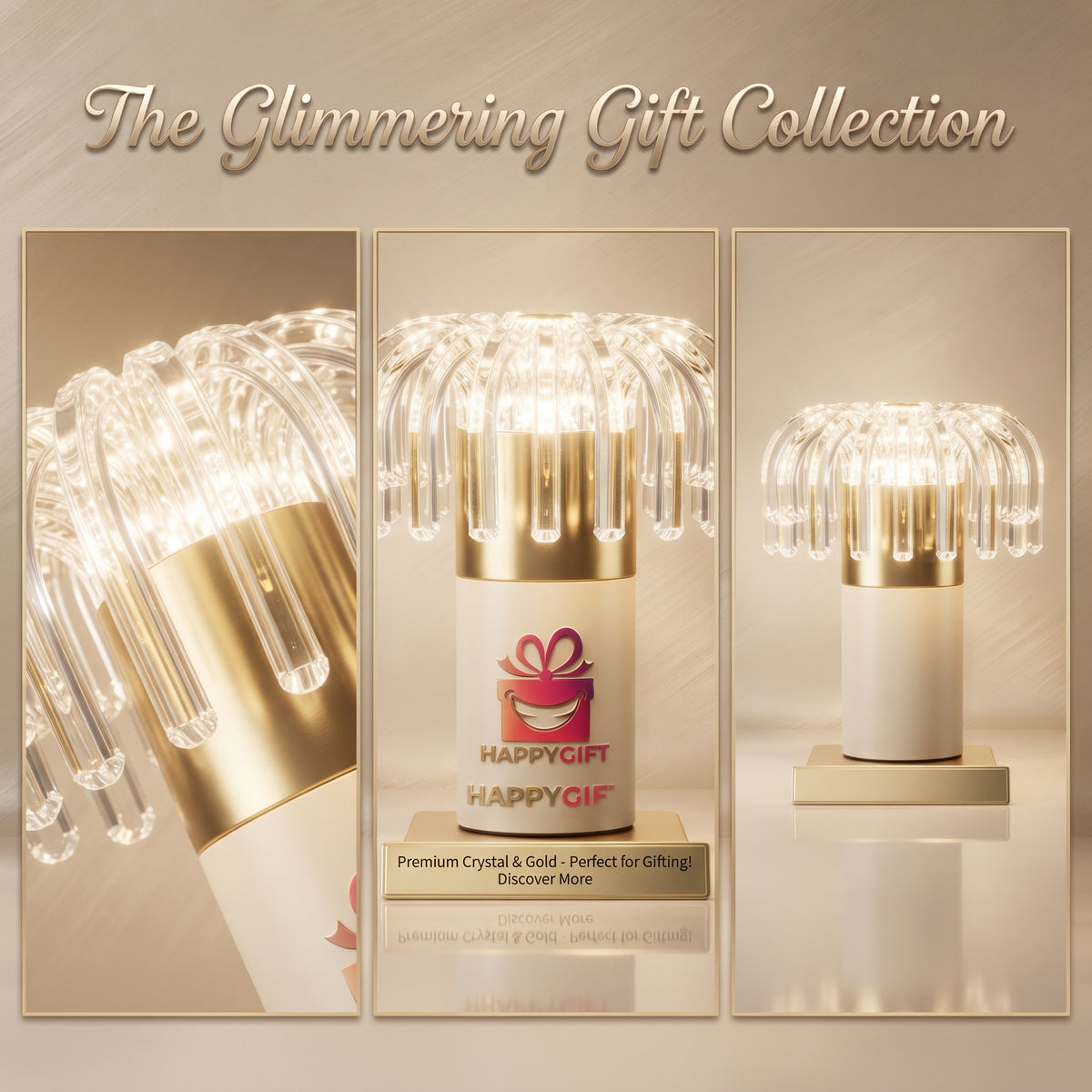"The Glimmering Gift Collection: Premium Crystal & Gold Illumination"