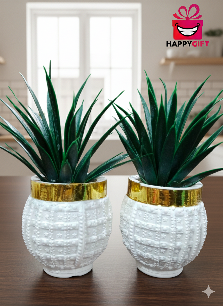 Mini Faux Succulent in White Ceramic Pot – Chic Décor Gift