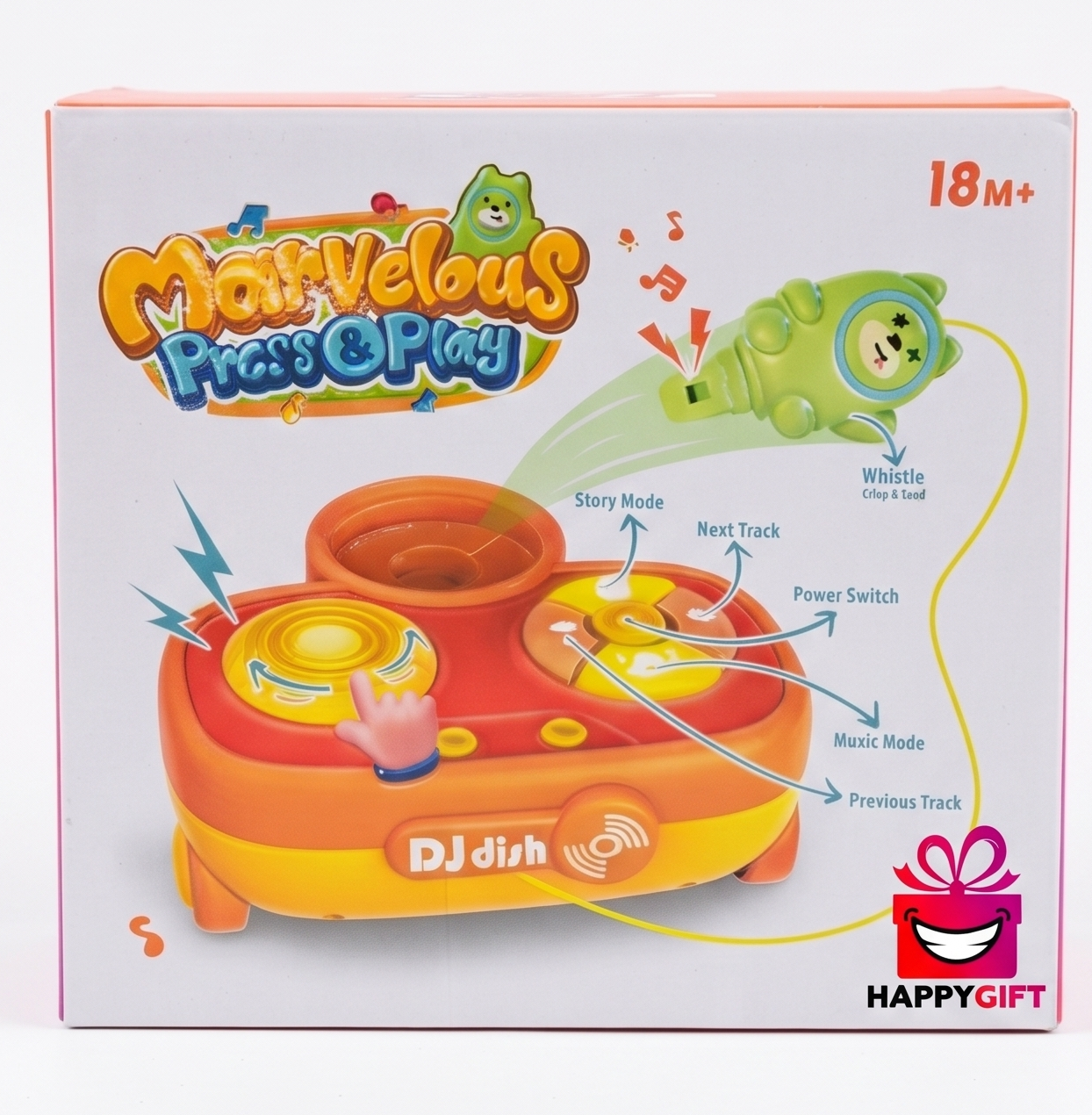 Marvelous Press & Play Toddler DJ Station & Story Toy — 18M+ Interactive Musical Console