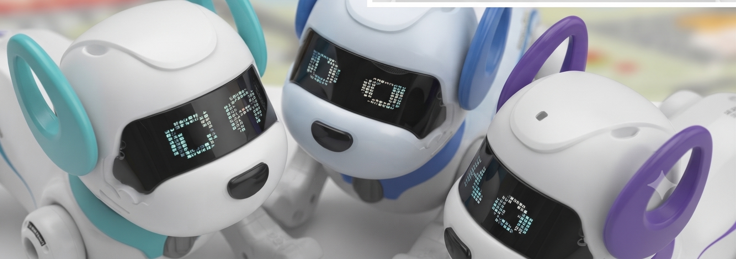 Future Smart Robotic Puppy Stunt Dog - Interactive Electronic Pet with LED Face Display & Multi-Color Options