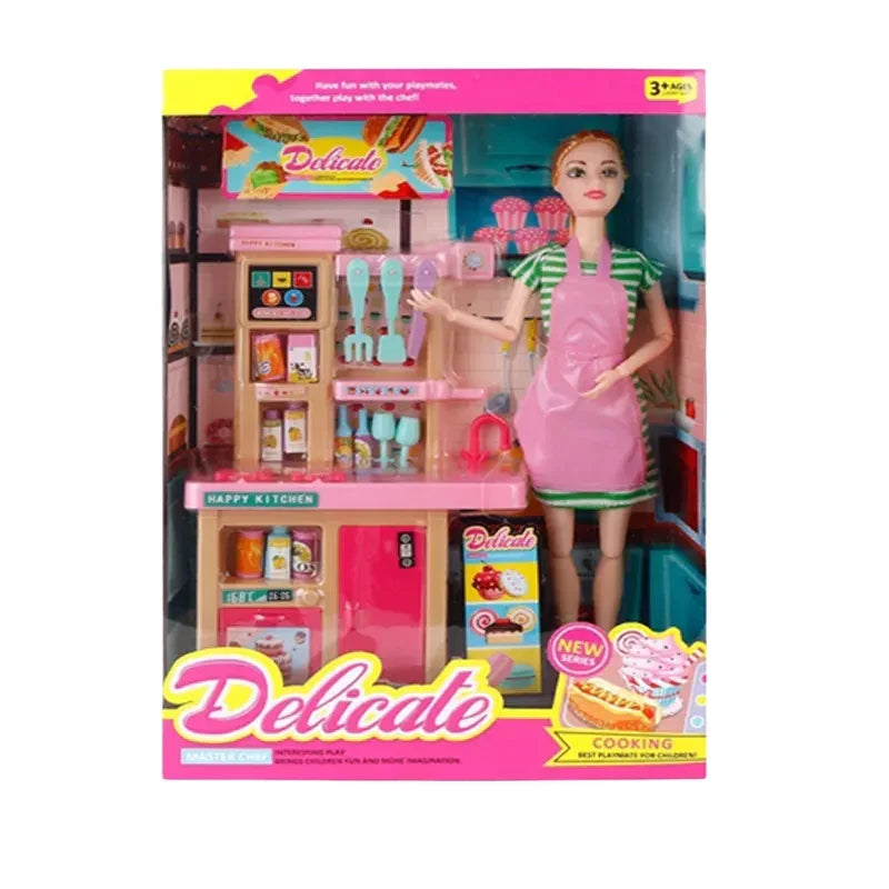 Master Chef Doll Kitchen Playset – Interactive Cooking Toy Set with Doll, Mini Food Accessories, and Kitchen Counter for Kids