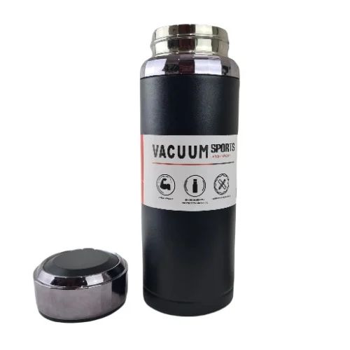 Black Vacuum Sports Insulated Bottle Hot and Cold