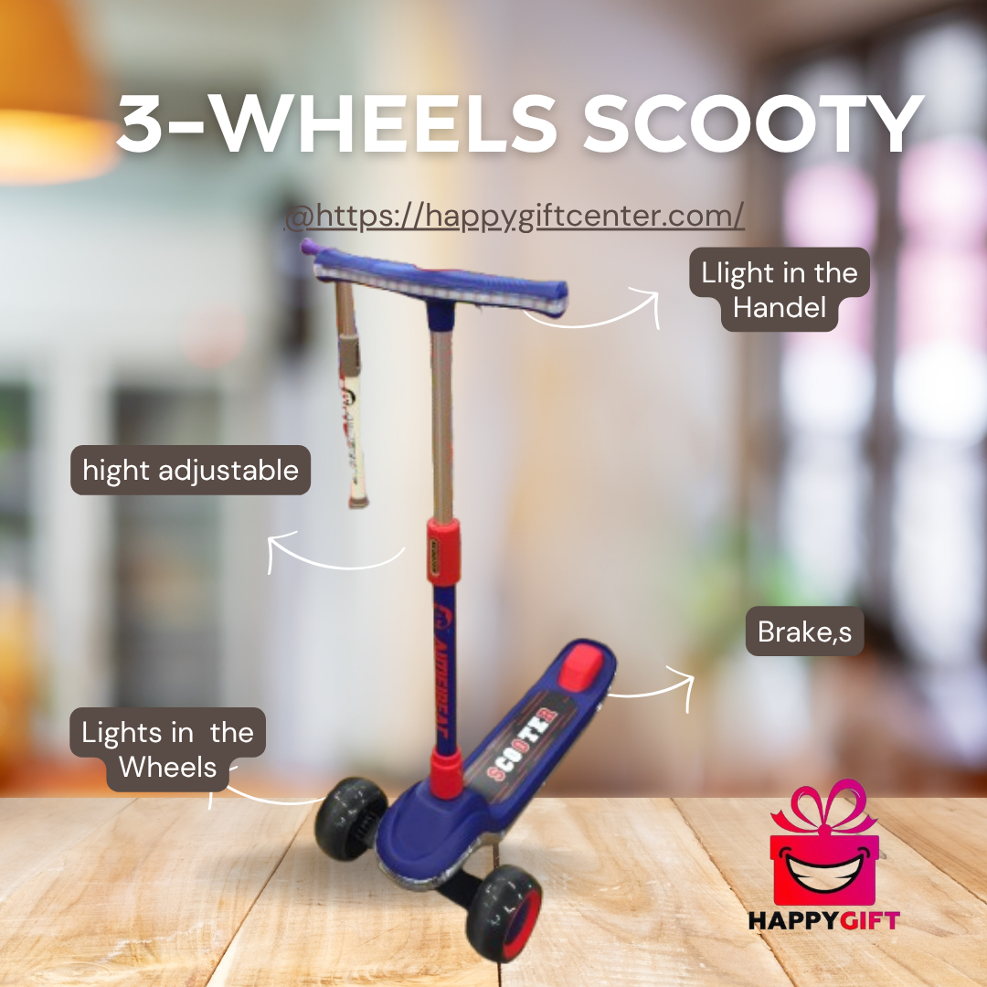 Ultimate Glow 3-Wheel Kick Scooter for Kids – Adjustable Handlebar with LED Light-Up Wheels & Deck