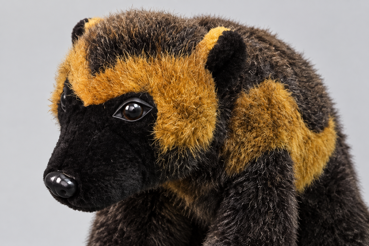 40CM Brown & Black Animal Plush Toy – Happy Gift