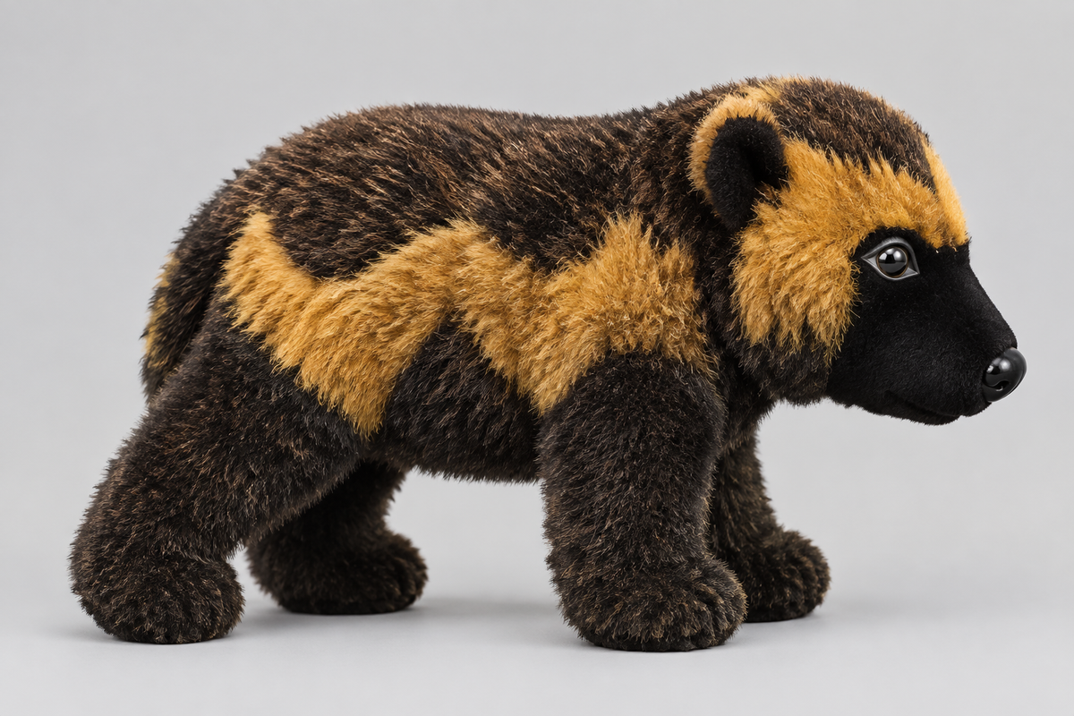40CM Brown & Black Animal Plush Toy – Happy Gift