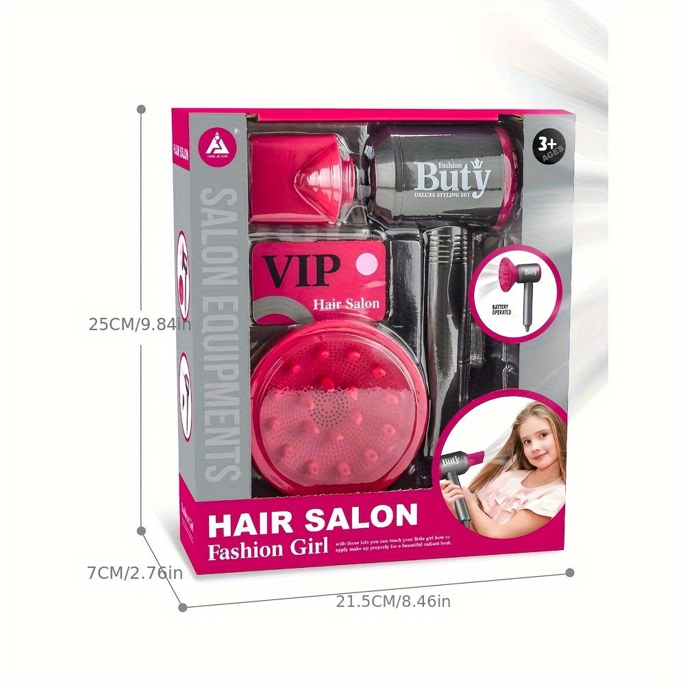 Kids Ultimate Hair Salon Stylist Set – Interactive Toy Blow Dryer & Accessories