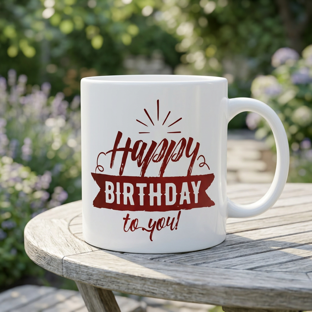 Happy Birthday White Ceramic Gift Mug | Happy Gift