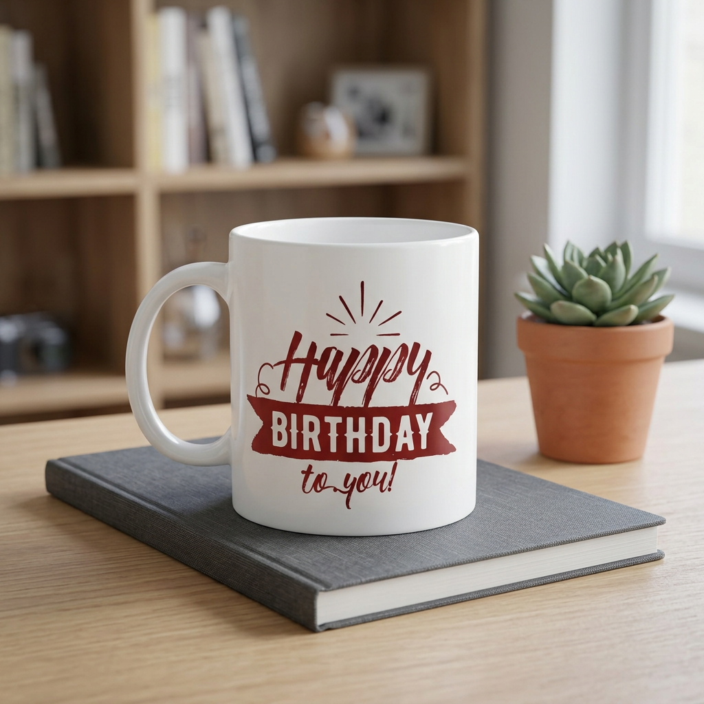 Happy Birthday White Ceramic Gift Mug | Happy Gift