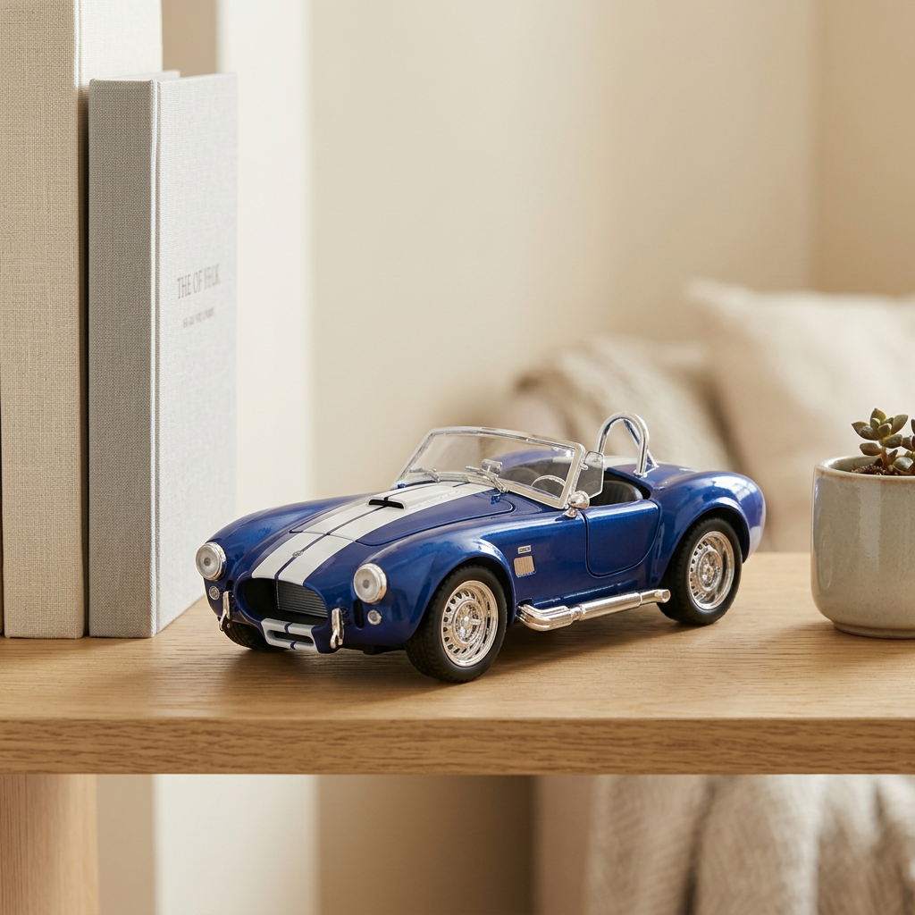 Shelby Cobra Style Model Car – Blue & White | Happy Gift