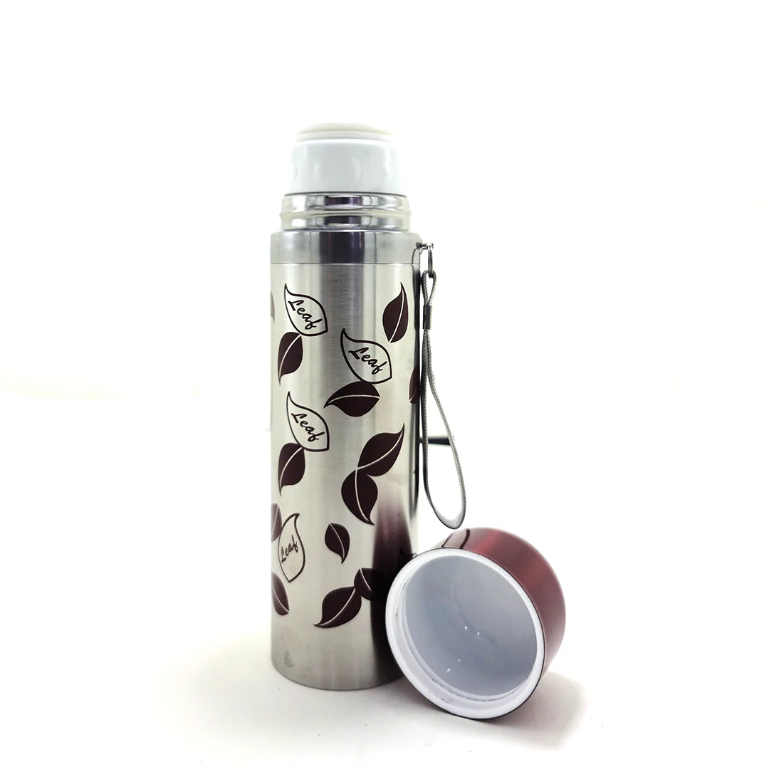 Blue Leaf Pattern Stainless Steel Vacuum Bottle