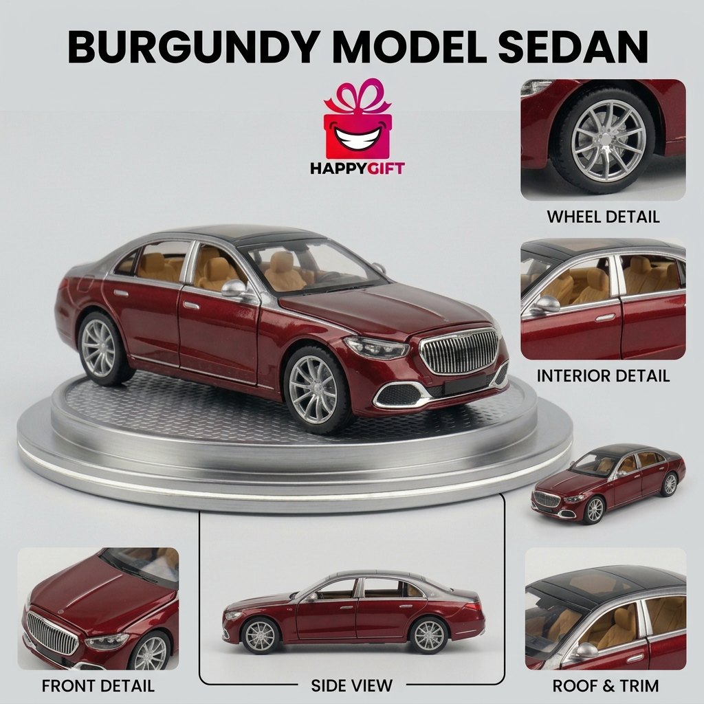 Mercedes-Benz S-Class Style Model Car – Burgundy | Happy Gift