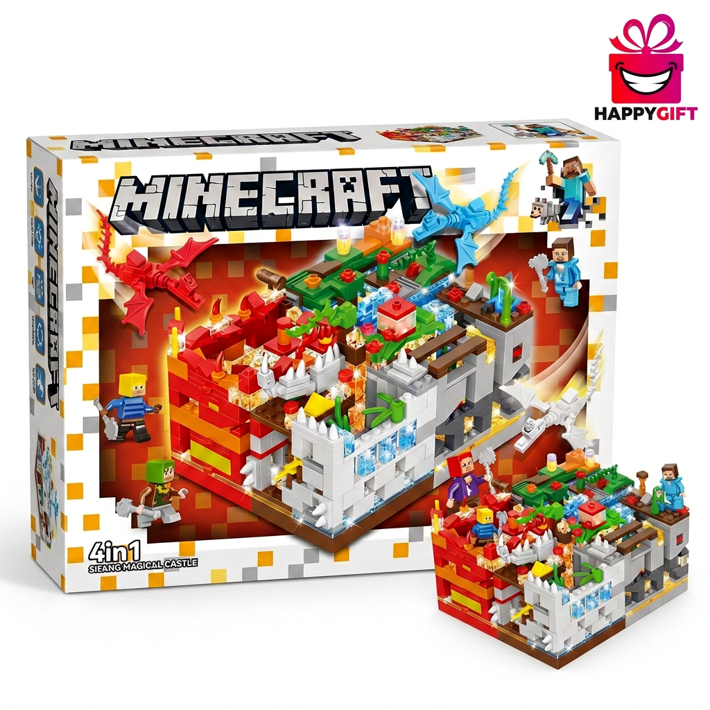 4-in-1 Fantasy Castle Building Blocks Set | Happy Gift