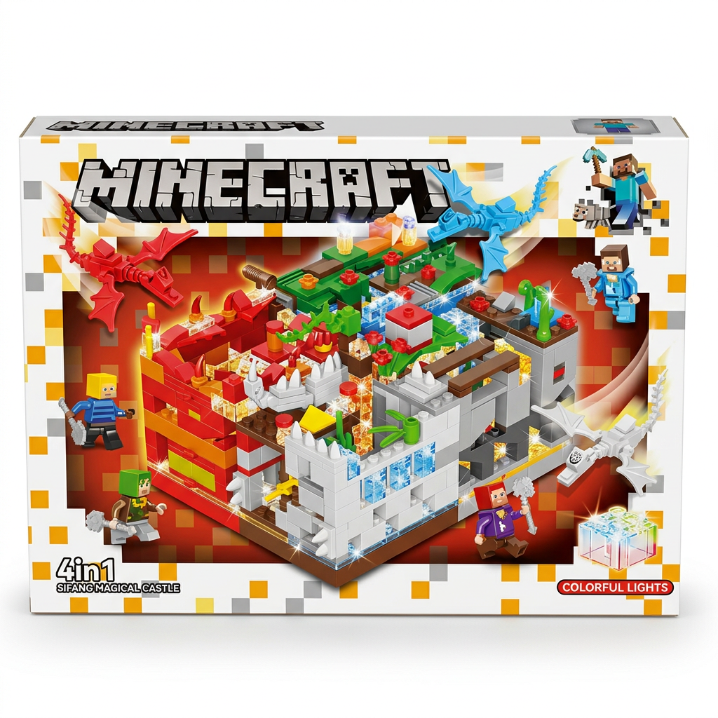 4-in-1 Fantasy Castle Building Blocks Set | Happy Gift