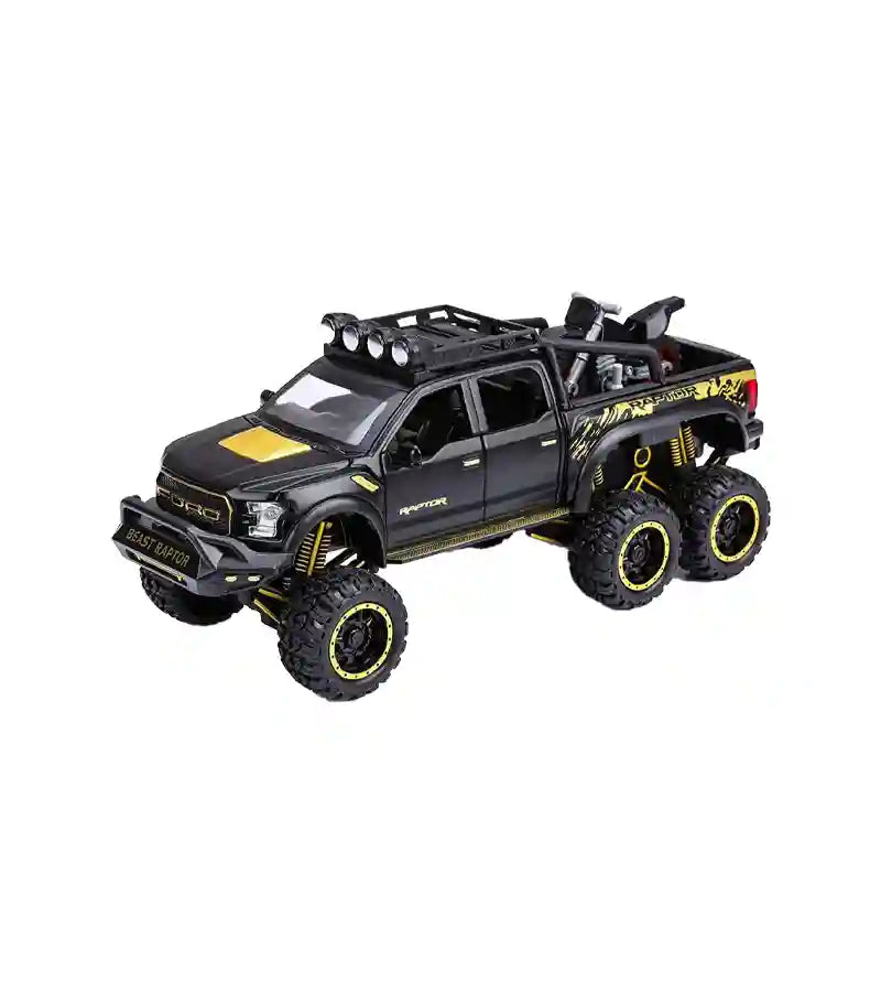 Ford Raptor 6x6 Off-Road Die-Cast Model Truck – Pull-Back Action