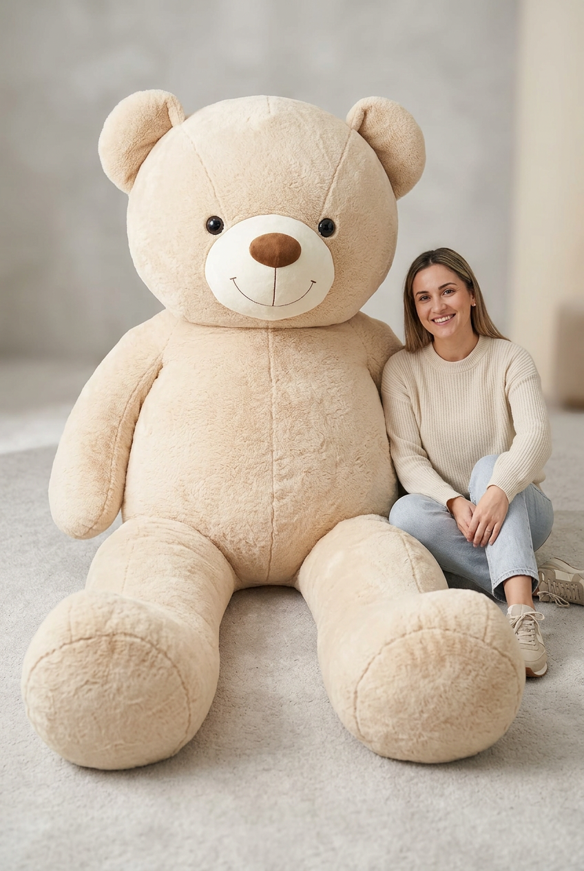 183 CM Giant Beige Teddy Bear – Plush Soft Toy Gift | Happy Gift