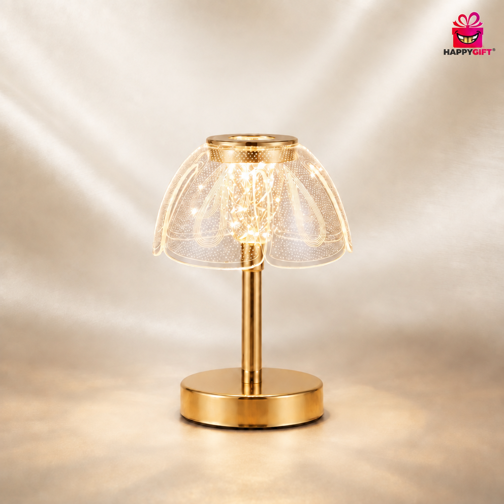 "The Gilded Glimmer Gift Collection: Premium Crystal & Gold Touch Lamps"