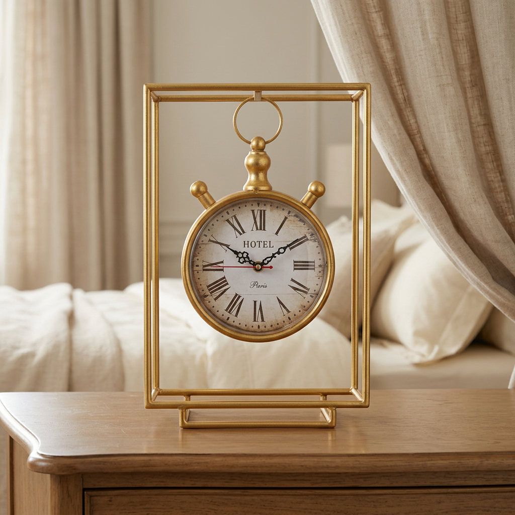 Gold Frame Hanging Table Clock with Roman Numerals | Happy Gift