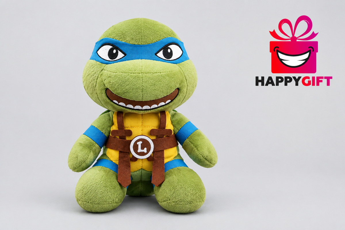 38CM Green Ninja Turtle Plush Toy with Blue Mask – Happy Gift