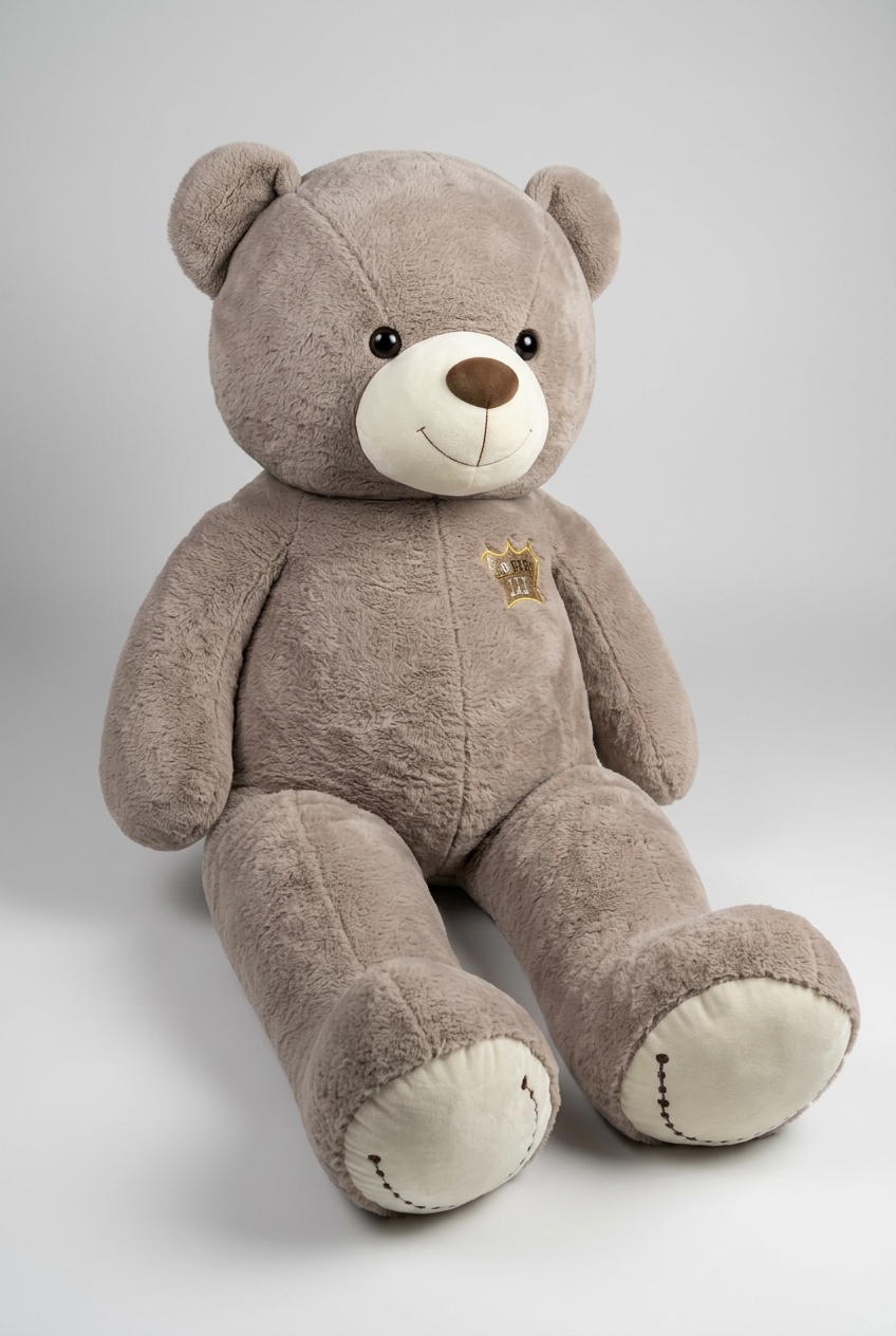 137 CM Grey Teddy Bear – Smiling Plush Soft Toy Gift | Happy Gift