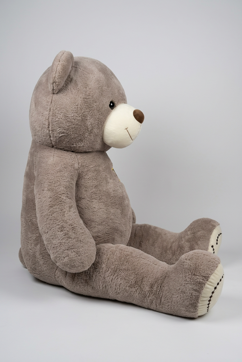 137 CM Grey Teddy Bear – Smiling Plush Soft Toy Gift | Happy Gift