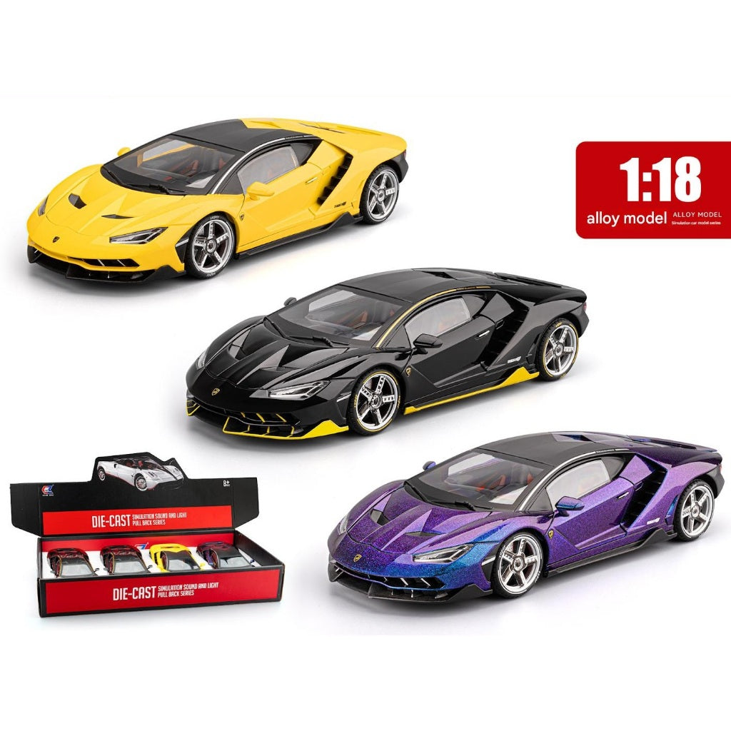 Premium Alloy Lamborghini LP770 Die-Cast Collector’s Model – Interactive Lights, Sound, & Retractable Spoiler