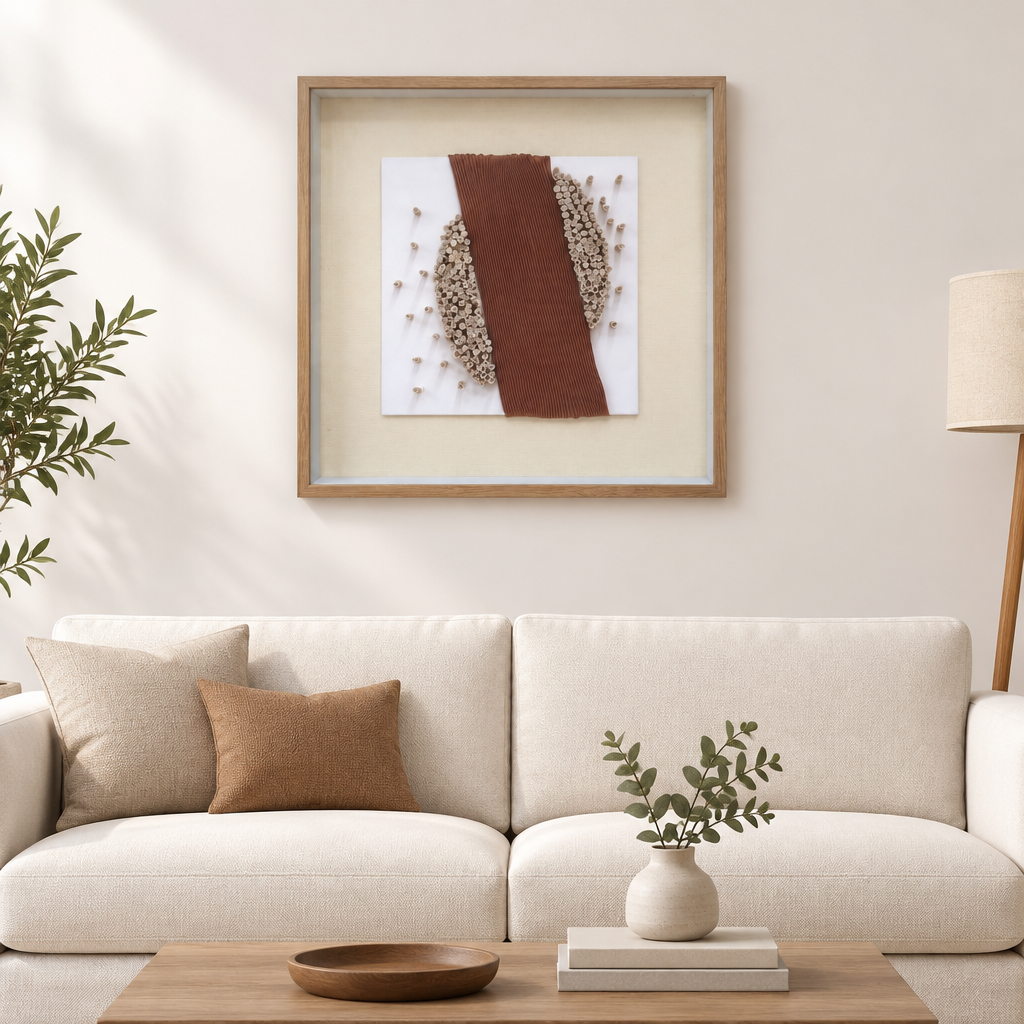 Ribbon and Roll Abstract in living room