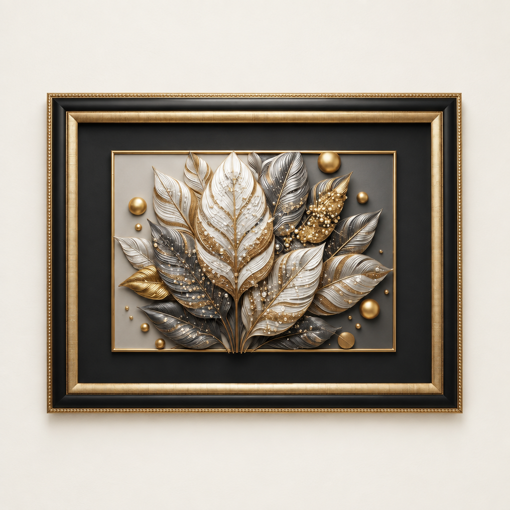 Opulent Feathers framed wall art front view