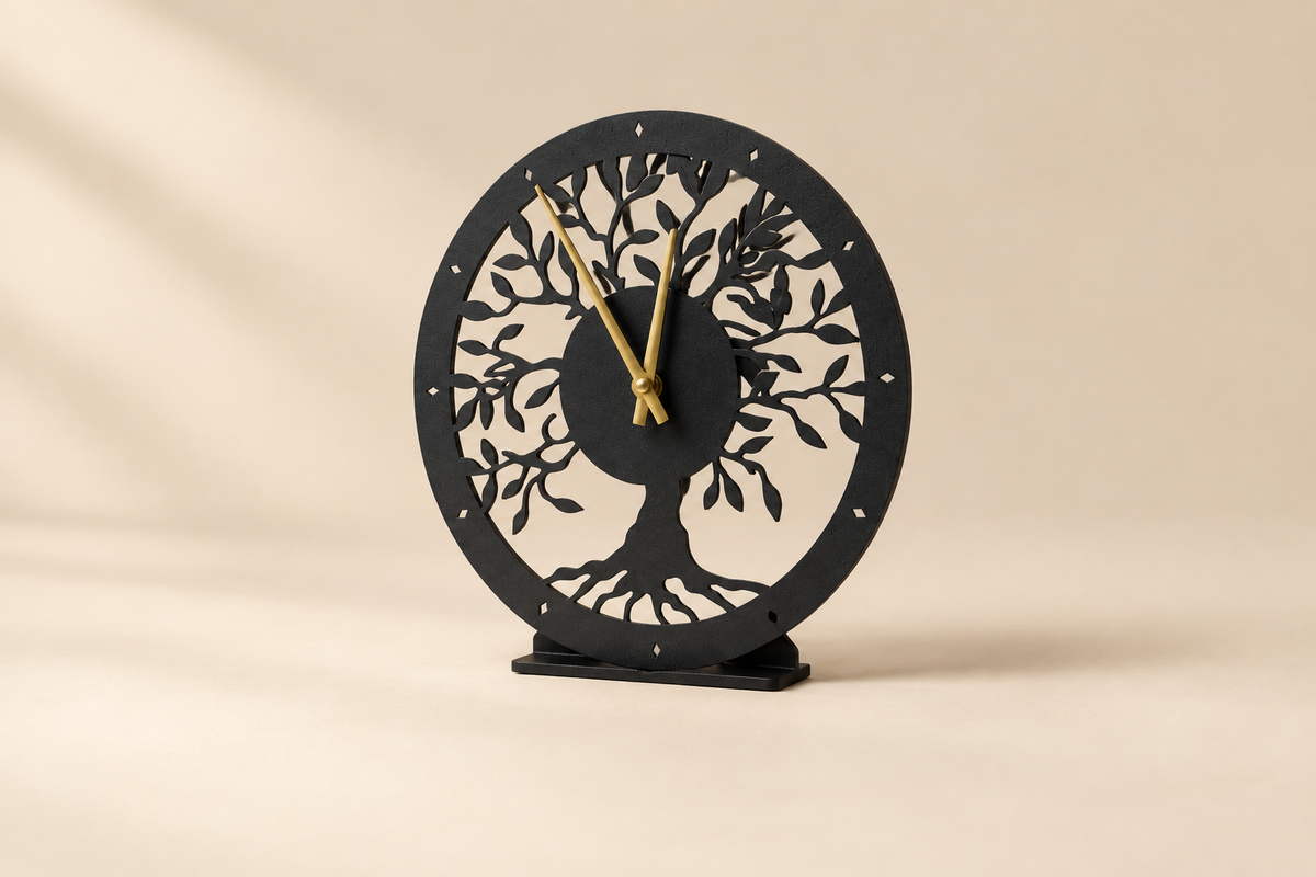 Tree of life clock three-quarter view