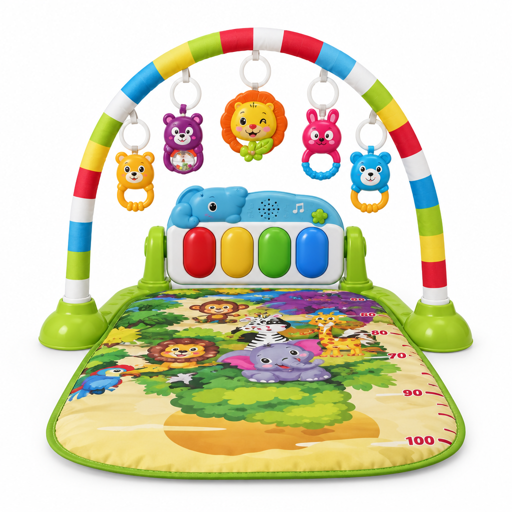 Baby fitness piano play gym, front view