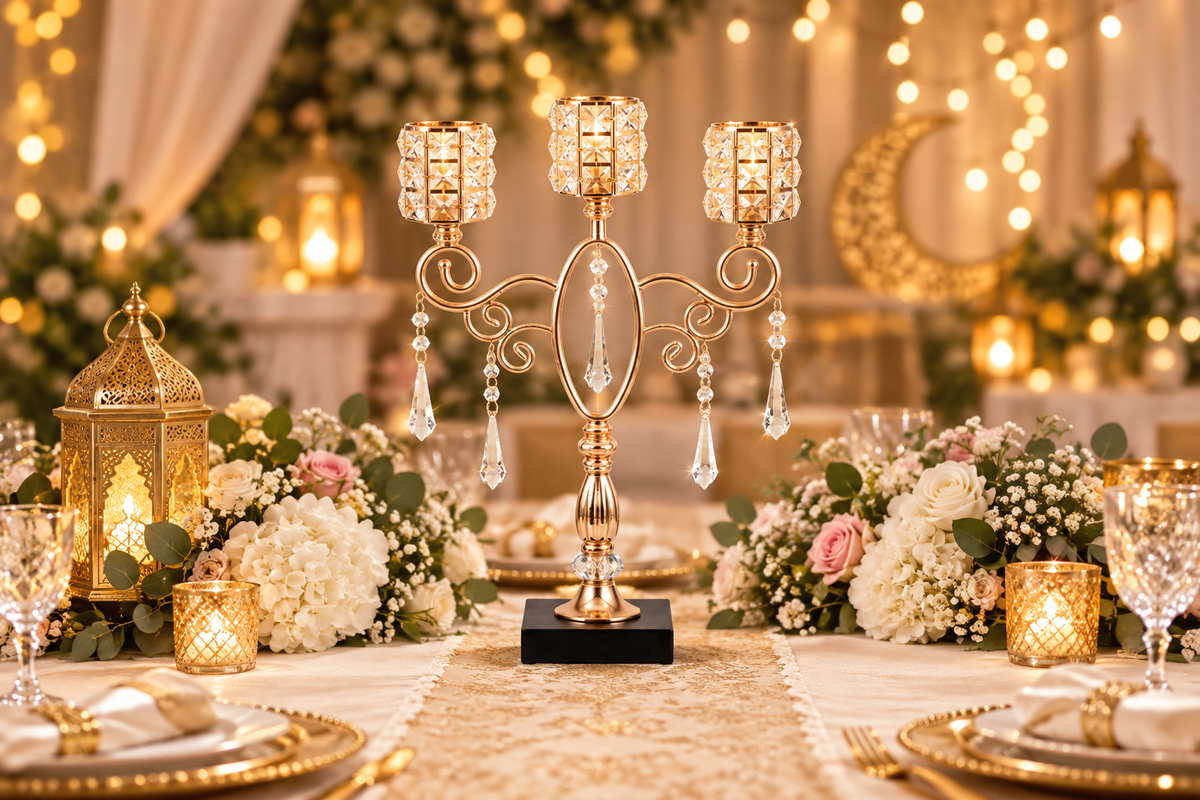 Candelabra festive Eid and wedding table