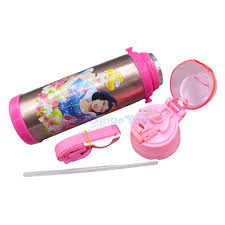 Title Kids' Princess Insulated Stainless Steel Water Bottle with Straw and Carrying Strap