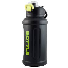 Matte Black Sports Water Bottle with Flip Top