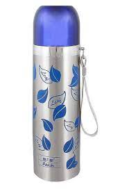 Blue Leaf Pattern Stainless Steel Vacuum Bottle