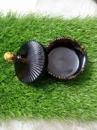 Black Ribbed Glass Jar with Lid – Decorative Storage Container